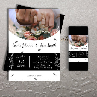 Black and White Overlay Photo  Invitation