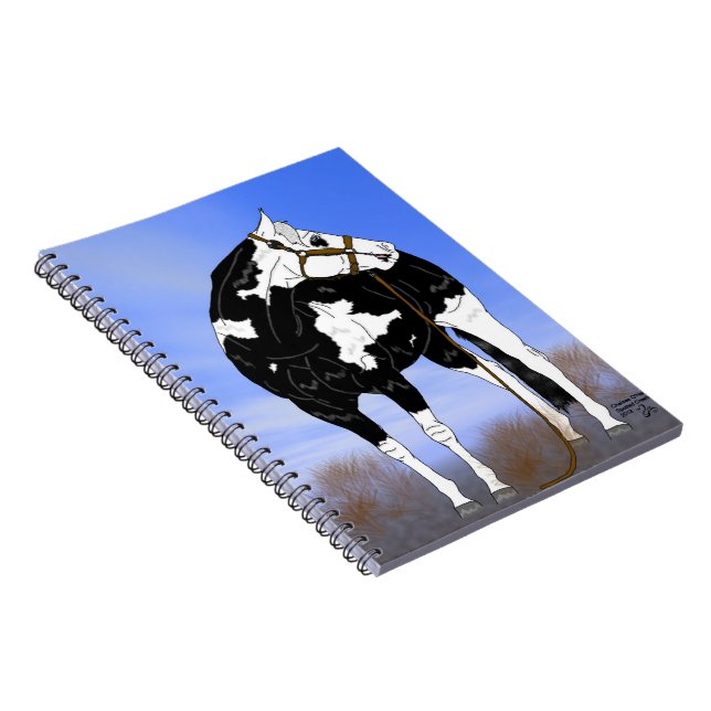 Black and White Overo Paint Horse Notebook (Right Side)