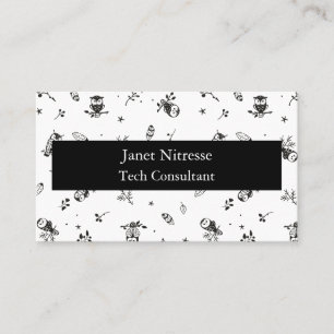 Black and White Owl Business Cards