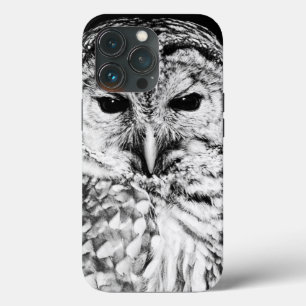 Black and White Owl Face Closeup iPhone 13 Pro Case