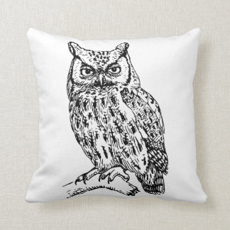 Black and White Owl Pillow
