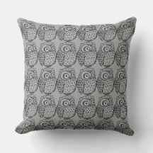 Black and White Owls Square or Lumbar
