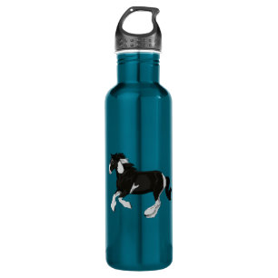 Black and White Paint Pinto Gypsy Vanner Horse 710 Ml Water Bottle