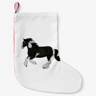 Black and White Paint Pinto Gypsy Vanner Horse Small Christmas Stocking