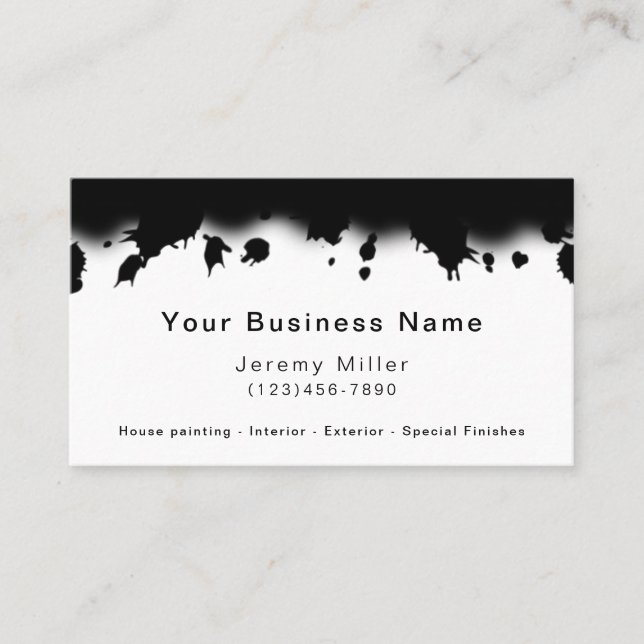 Black and white paint, spray paint Business Card (Front)