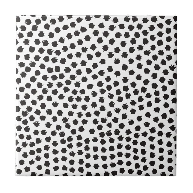 Black and White Painted Dots Tile (Front)