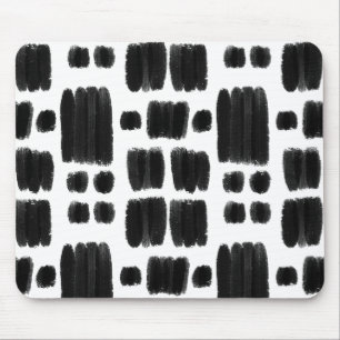 Black and White painted shapes Mouse Mat