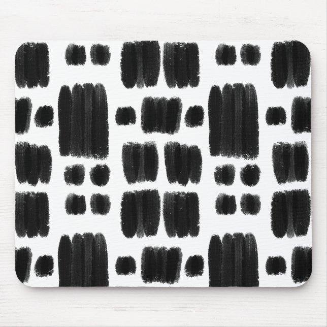 Black and White painted shapes Mouse Mat (Front)