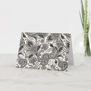 Black and white paislely card