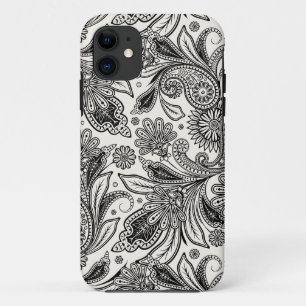 Black and white paislely  iPhone 11 case