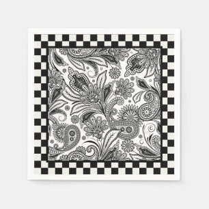Black and white paislely napkins