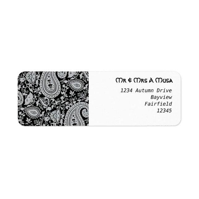 Black and white paisley (Front)