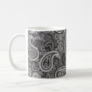 Black and White Paisley Coffee Mug