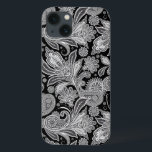 Black And White Paisley Ham Damasks Pattern iPhone 13 Case<br><div class="desc">Elegant black and white vintage floral paisley wpattern. All letters will be available soon,  and you can email me for your initial We also offer free text formatting for your business cards invitation,  etc.</div>
