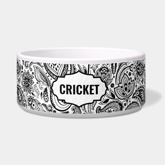 Black and white Paisley Pattern Monogram (Front)