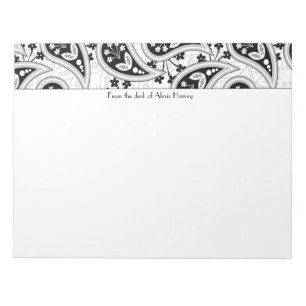 Black and White Paisley Pattern Notepad
