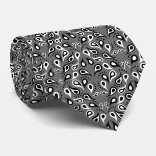 Black and White Paisley Tie