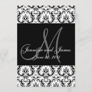 Black and White Paisley Wedding Save The Date