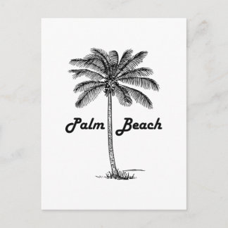 Black and white Palm Beach Florida & Palm design Postcard
