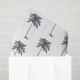 Black and White Palm Palmetto Tree Tissue Paper