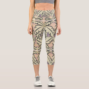 Black and White Palm Tree Capri Leggings