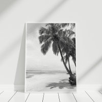Black and White Palm Trees Beach Wall Art