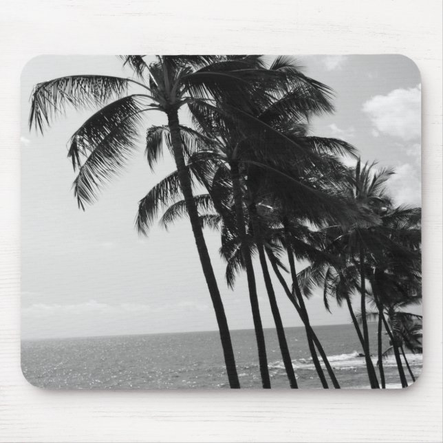 Black and White Palm Trees Mouse Mat (Front)