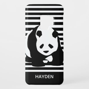 Black and White Panda and Stripes Personalised Case-Mate Samsung Galaxy S9 Case