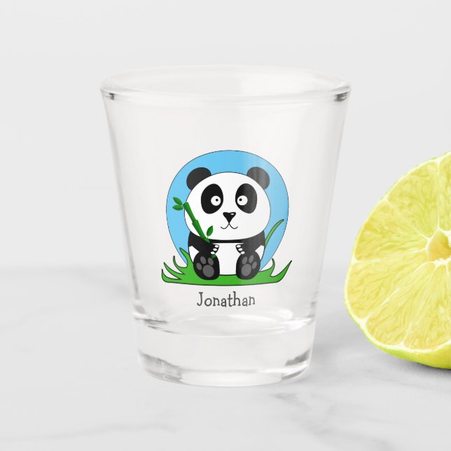 Black And White Panda Bear Shot Glass (Front)