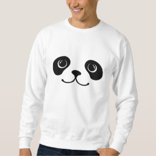 Black And White Panda Cute Animal Face Design Sweatshirt