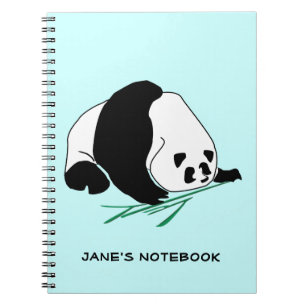 Black and White Panda Eats Bamboo Notebook