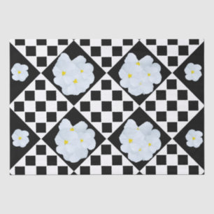 Black And White Pansy Design, Tissue Paper
