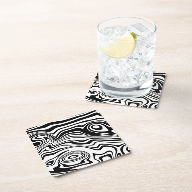 Black and White Paper Coaster (Insitu)