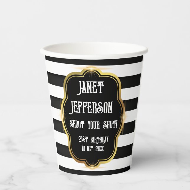 Black and White  Paper Cups (Front)