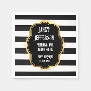 Black and White Paper Napkin