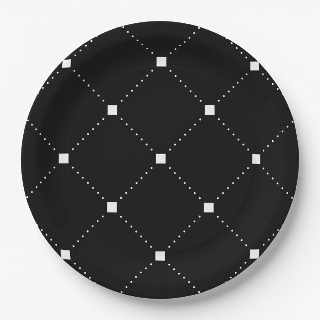 Black and White Paper Plate (Front)