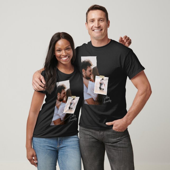 Black and White Paper Wedding Anniversary T-Shirt  (Unisex)