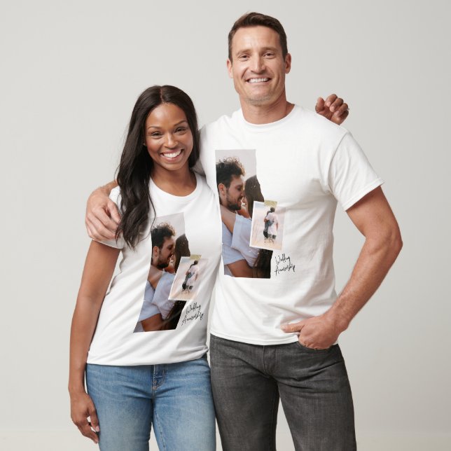 Black and White Paper Wedding Anniversary T-Shirt  (Unisex)