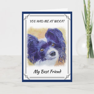 BLACK AND WHITE PAPILLON CARD