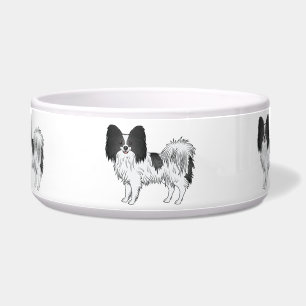 Black And White Papillon Cute Cartoon Dogs