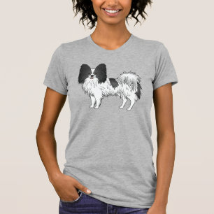 Black And White Papillon Dog Owner And Dog Lover T-Shirt