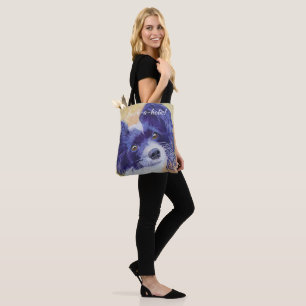 BLACK AND WHITE PAPILLON TOTE BAG