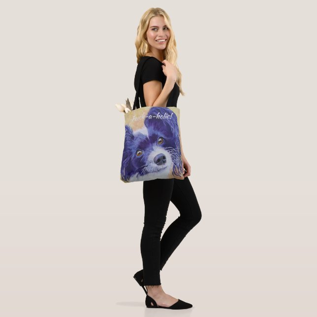 BLACK AND WHITE PAPILLON TOTE BAG (On Model)