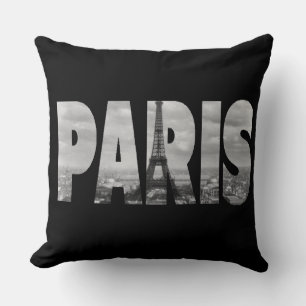 Black and White Paris Cushion