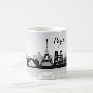 Black and White Paris Skyline Coffee Mug