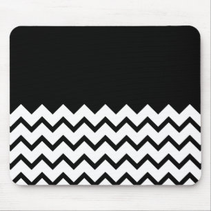 Black and White. Part Zig Zag, Part Plain Black. Mouse Mat