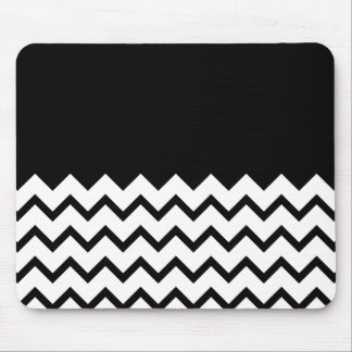 Black and White. Part Zig Zag, Part Plain Black. Mouse Mat