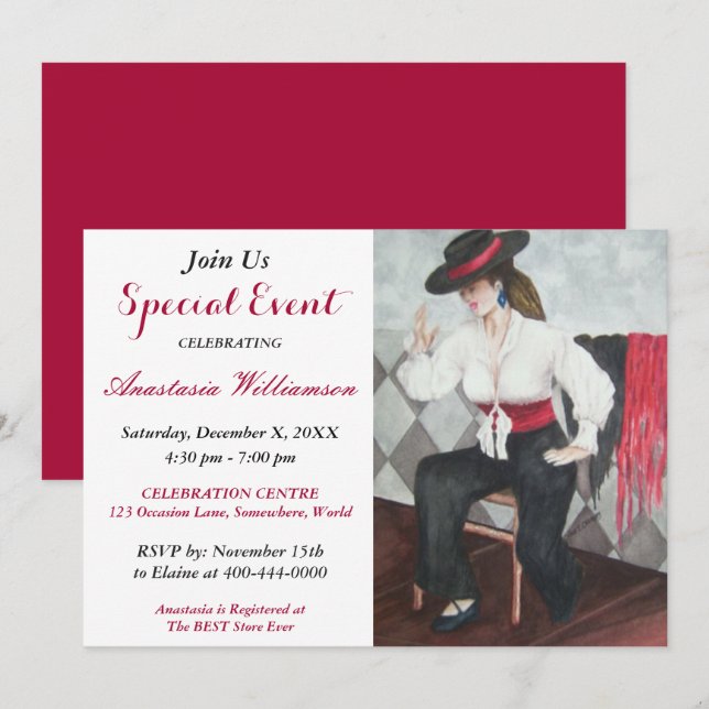 BLACK AND WHITE PARTY EVENT INVITE (Front/Back)