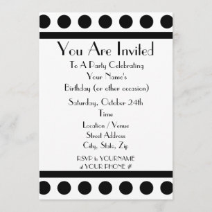 Black and White Party Invitation