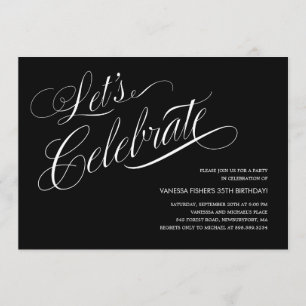 Black and White Party Invitations